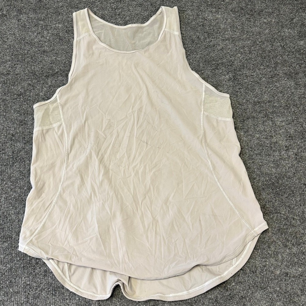 Lululemon Tank Top Womens Size 8 Gray Mesh Back Athletic Yoga Sleeveless Shirt